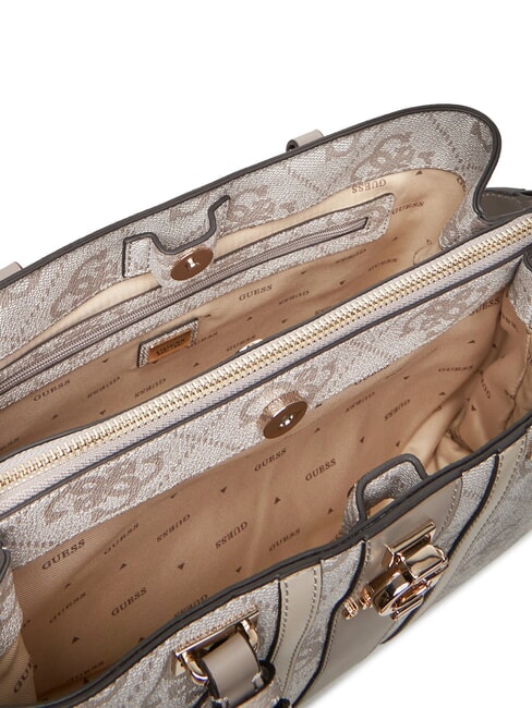 ERENIA Handtasche, mit Schultergurt Logo in dunklem Taupe - Damentaschen