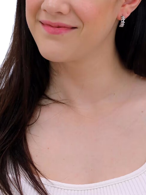 1CLASSE Silberne Logo-Ohrringe Stahl - Ohrringe