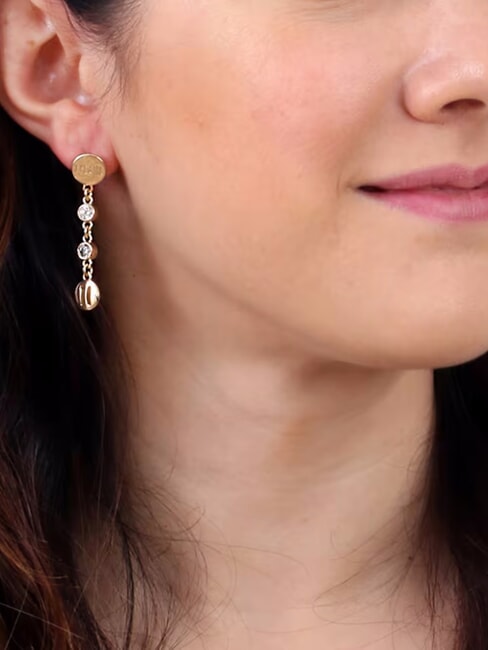 RAMBLA Lange Silberohrringe Gold - Ohrringe