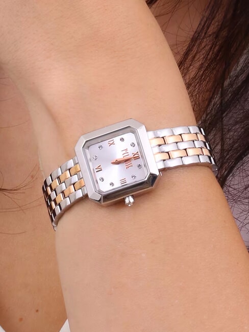 CORFU Stahluhr mit reiner Zeitanzeige zweifarbig - Uhren