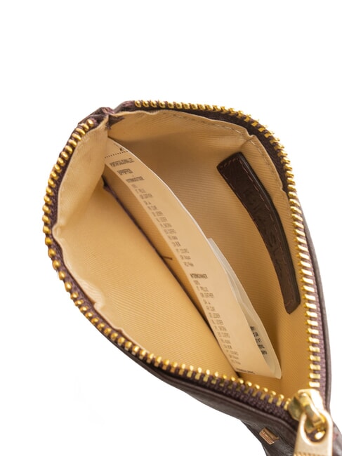 EDA Flaches Kartenetui aus Leder mit Reißverschluss prune - Brieftaschen Damen