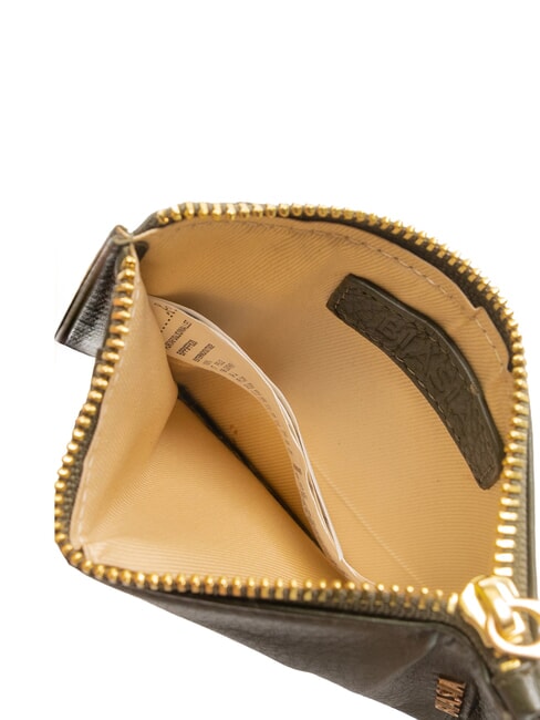 EDA Flaches Kartenetui aus Leder mit Reißverschluss Moos - Brieftaschen Damen