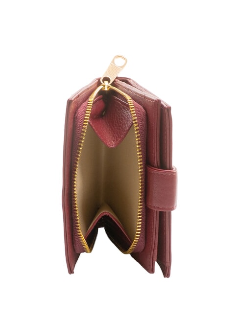 EDA Kompakte Lederbrieftasche Burgund - Brieftaschen Damen