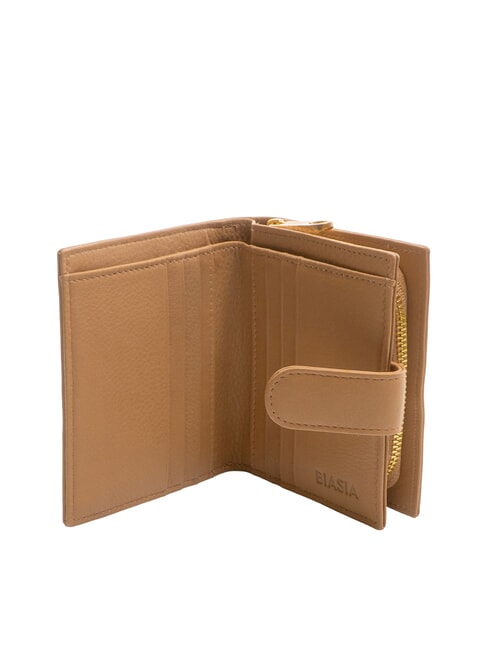 EDA Kompakte Lederbrieftasche Kamel - Brieftaschen Damen