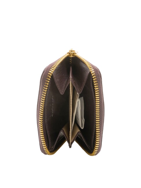 EDA Kleine Lederbrieftasche mit Rundum-Reißverschluss prune - Brieftaschen Damen