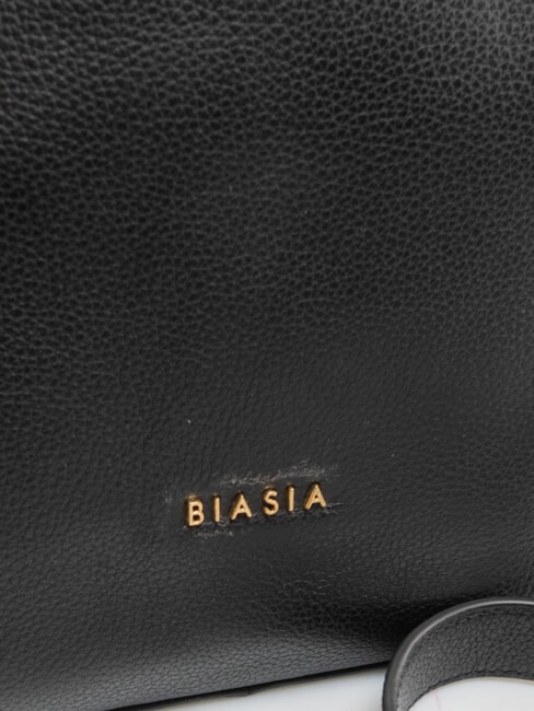 WEAVE Leder-Shoppingtasche mit Schultergurt Schwarz - Damentaschen