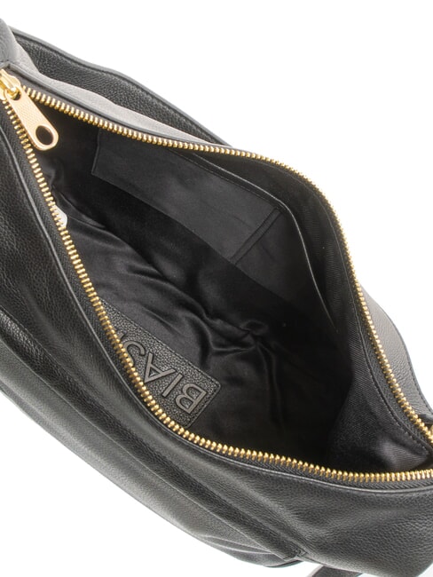 NOVEAU Leder-Umh&auml;ngetasche mit Schultergurt Schwarz - Damentaschen