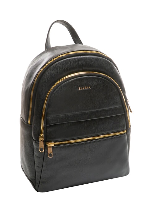 NOVEAU Runder Lederrucksack Schwarz - Damentaschen