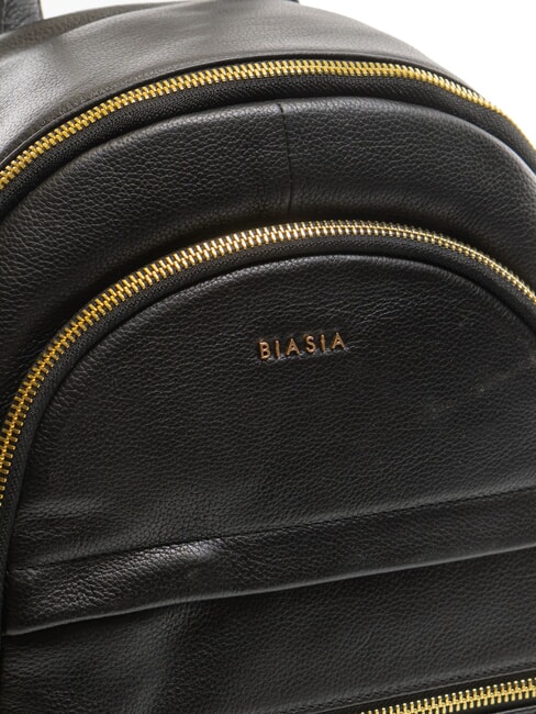 NOVEAU Runder Lederrucksack Schwarz - Damentaschen