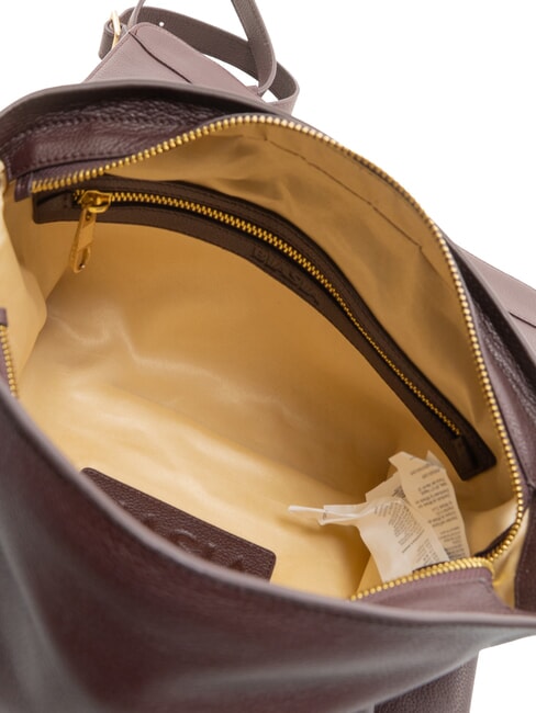 NOVEAU Umh&auml;ngetasche aus Leder mit &Uuml;berschlag prune - Damentaschen