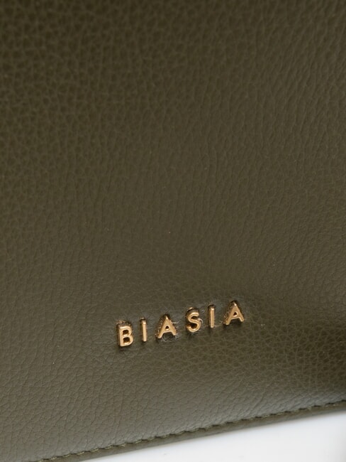 NOVEAU Umhängetasche aus Leder mit Überschlag Moos - Damentaschen