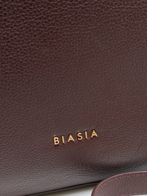 NOVEAU Umh&auml;ngetasche aus Leder mit Schultergurt prune - Damentaschen