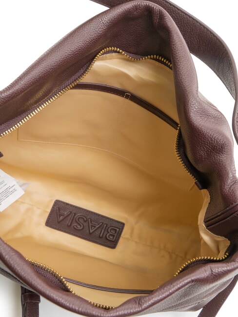 NOVEAU Umh&auml;ngetasche aus Leder mit Schultergurt prune - Damentaschen