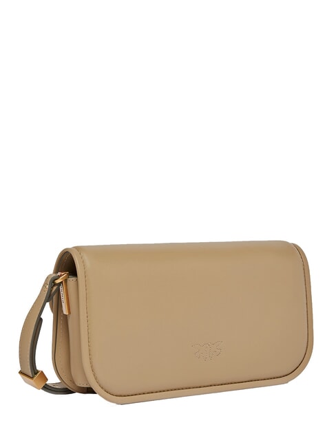 LOVE BOX Umh&auml;ngetasche aus Leder Ingwerkeks-Antikgold - Damentaschen