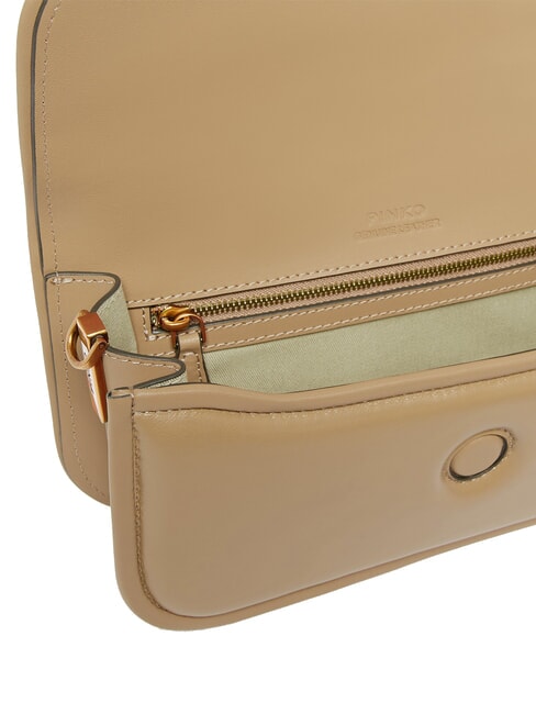 LOVE BOX Umh&auml;ngetasche aus Leder Ingwerkeks-Antikgold - Damentaschen