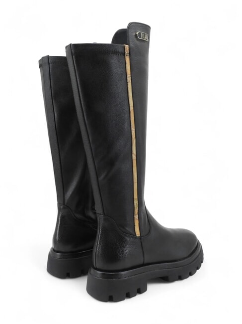 GEO Lederstiefel mit 3 cm Absatz Schwarz - Damenschuhe