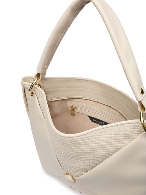 NAOMI Hobo-Umhängetasche aus Leder Beige - Damentaschen