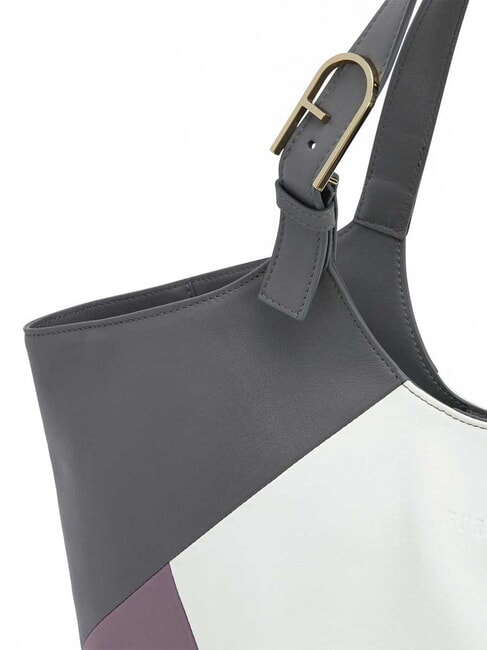 FLOW Bedruckte Umhängetasche aus Leder Marshmallow+Aura+Erde - Damentaschen