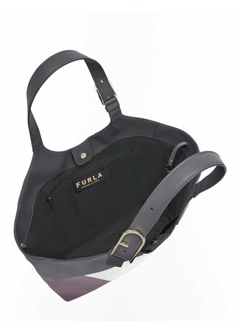 FLOW Bedruckte Umhängetasche aus Leder Marshmallow+Aura+Erde - Damentaschen