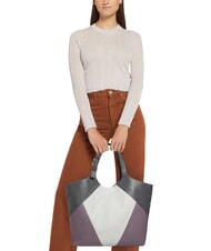 FURLA FLOW Bedruckte Umhängetasche aus Leder Marshmallow+Aura+Erde - Damentaschen - 5