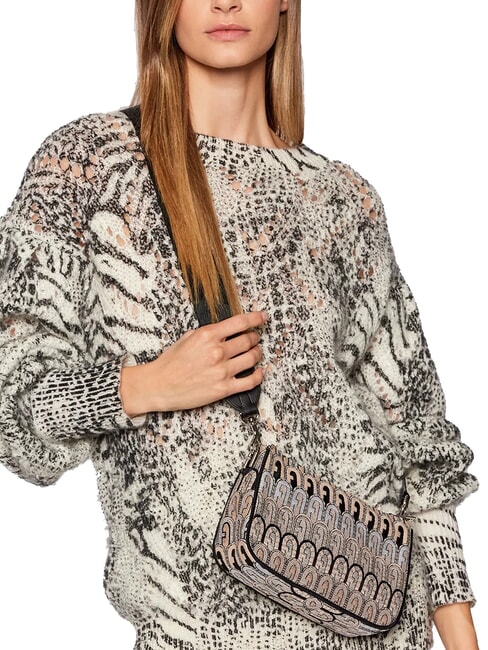 MOON Mini-Tasche aus Jacquard-Stoff Wüste + Schwarztöne - Damentaschen