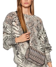 FURLA MOON Mini-Tasche aus Jacquard-Stoff Wüste + Schwarztöne - Damentaschen - 6