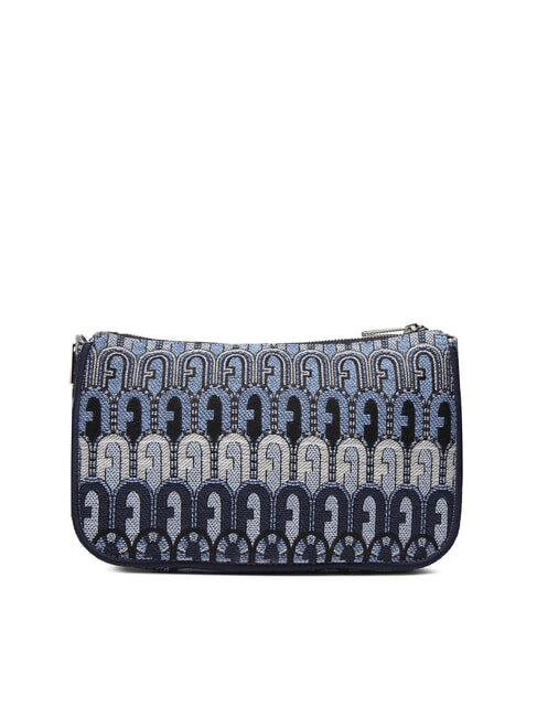 MOON Mini-Tasche aus Jacquard-Stoff Jeansblau + Schwarztöne - Damentaschen