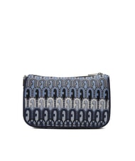 FURLA MOON Mini-Tasche aus Jacquard-Stoff Jeansblau + Schwarztöne - Damentaschen - 4
