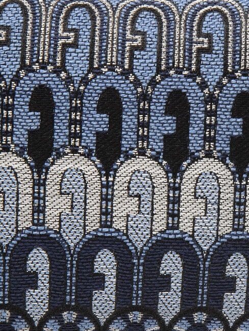 MOON Mini-Tasche aus Jacquard-Stoff Jeansblau + Schwarztöne - Damentaschen