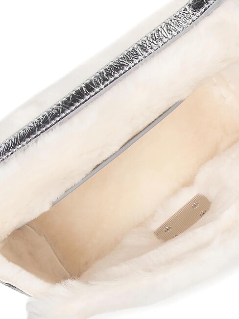 1927 SOFT Mini-Handtasche mit Schultergurt weiße Baumwolle + Farbe Silber + Schwarz - Damentaschen