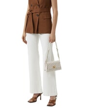 FURLA ZOE Bedruckte Umhängetasche aus Leder Marshmallow-Töne - Damentaschen - 5