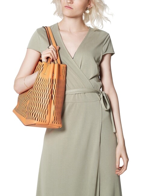 PRIMULA Umhängetasche aus perforiertem Leder Sonnenuntergang - Damentaschen