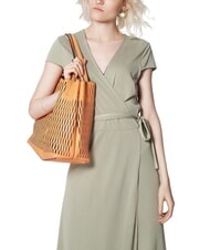 FURLA PRIMULA Umhängetasche aus perforiertem Leder Sonnenuntergang - Damentaschen - 5