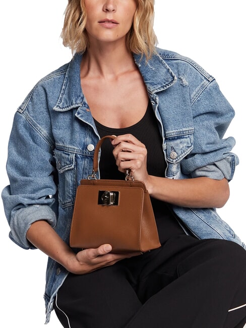 1927 Minitasche aus Leder mit Ares-Print Cognac - Damentaschen