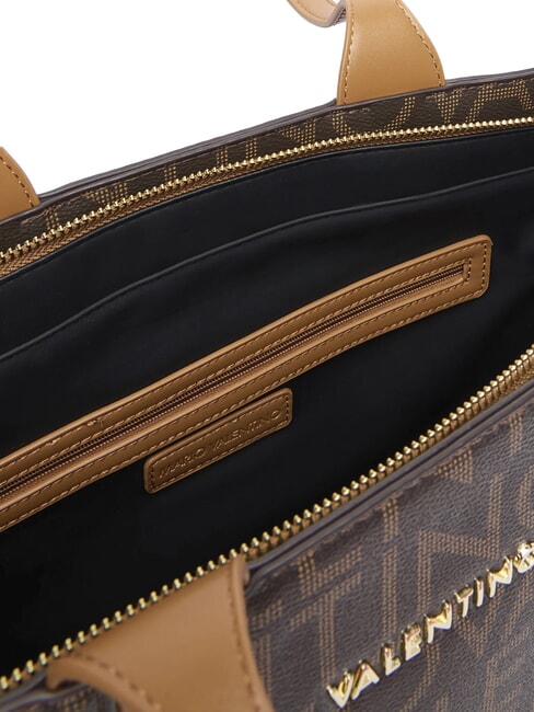 REGINA RE Umhänge-Shoppingtasche mit Allover-Logo dunkel/natur - Damentaschen