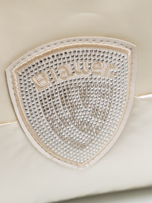 PADDED NYLON Weiche Clutch mit Strass-Logo Weiß - Damentaschen