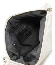 BLAUER PADDED NYLON Weiche Clutch mit Strass-Logo Weiß - Damentaschen - 5