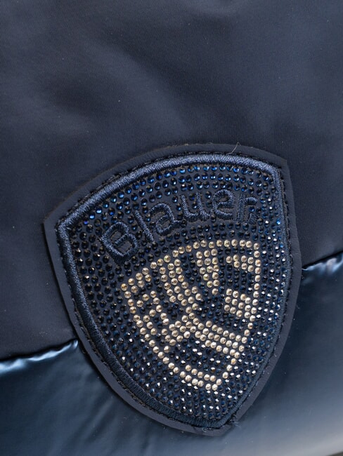 PADDED NYLON Weiche Clutch mit Strass-Logo NAVY BLAU - Damentaschen
