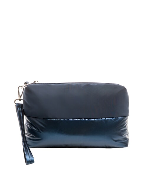 PADDED NYLON Weiche Clutch mit Strass-Logo NAVY BLAU - Damentaschen