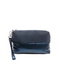 BLAUER PADDED NYLON Weiche Clutch mit Strass-Logo NAVY BLAU - Damentaschen - 4