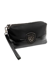 BLAUER PADDED NYLON Weiche Clutch mit Strass-Logo - Damentaschen