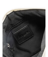 BLAUER PADDED NYLON Flauschige Umh&auml;ngetasche mit Strass-Logo Wei&szlig; - Damentaschen - 4