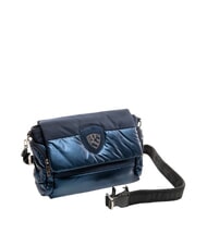 BLAUER PADDED NYLON Flauschige Umh&auml;ngetasche mit Strass-Logo NAVY BLAU - Damentaschen - 2