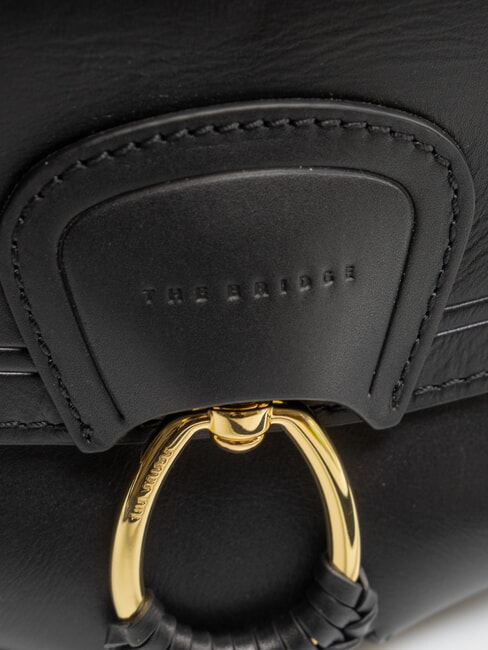 ERICA Umhängetasche aus Leder Schwarzes Gold - Damentaschen