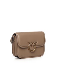 PINKO LOVE BOX Mini-Tasche aus Nappaleder mit Überschlag Ingwerkeks-Antikgold - Damentaschen - 2