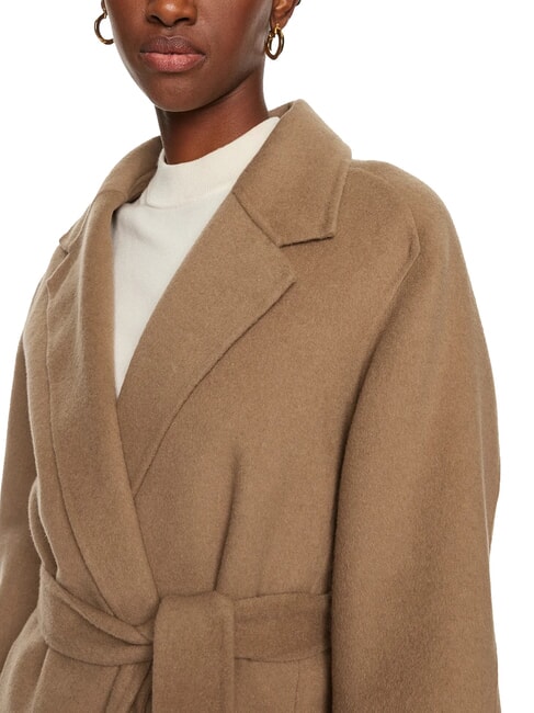 TH Morgenmantel aus Wollmischung helles Sepiabraun - Damenmäntel