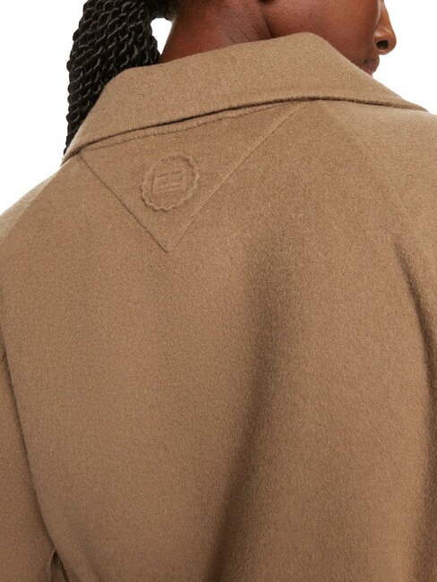 TH Morgenmantel aus Wollmischung helles Sepiabraun - Damenmäntel