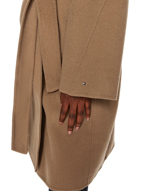 TH Morgenmantel aus Wollmischung helles Sepiabraun - Damenmäntel