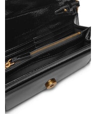 PINKO LOVE ONE Mini-Umhängetasche mit Glänzendem Muster schwarz-antikgold - Damentaschen - 4