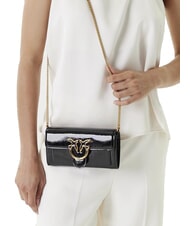PINKO LOVE ONE Mini-Umhängetasche mit Glänzendem Muster schwarz-antikgold - Damentaschen - 6